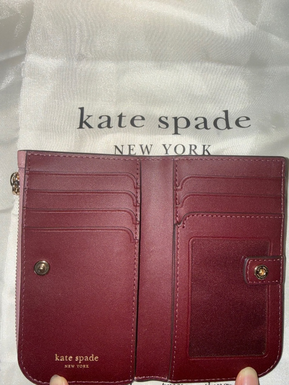Kate Spade Devin Small Compact Pebbled Wallet - Dusk Rose - Picture 3 of 3
